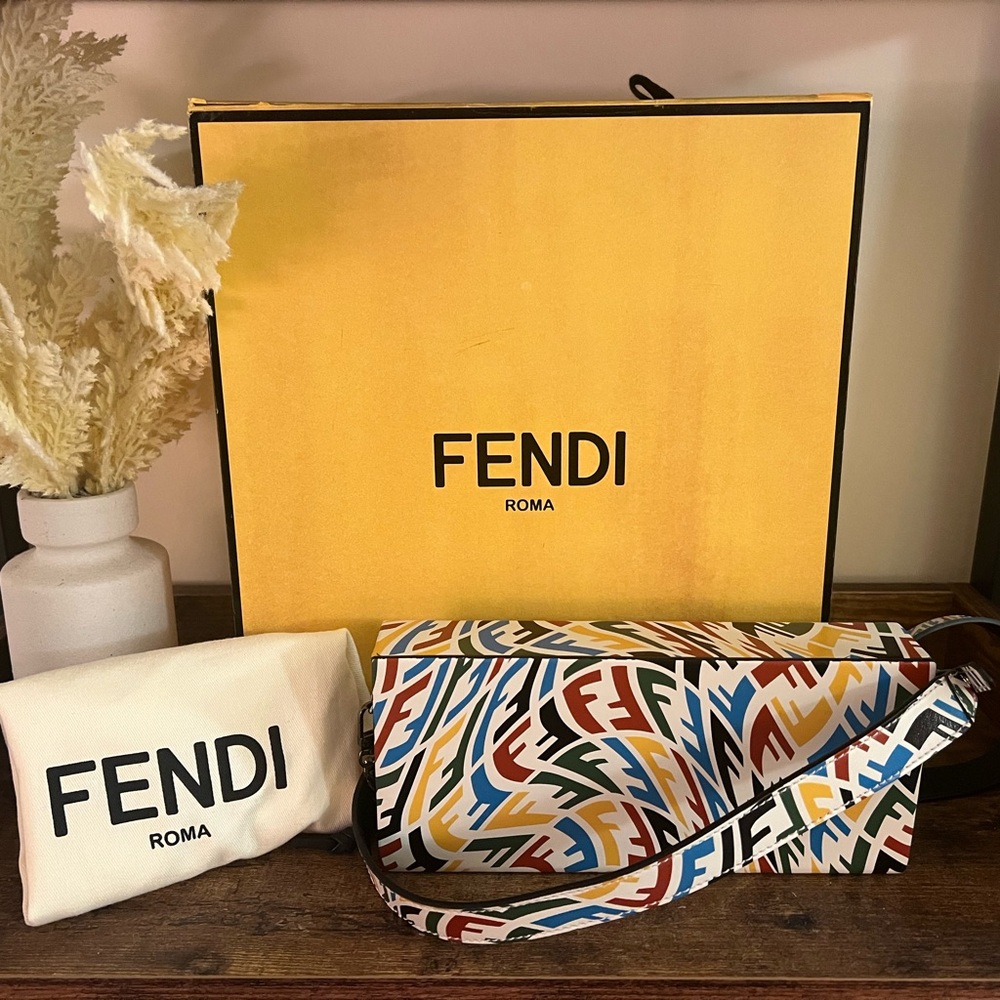 Fendi x Sarah Coleman Multicolor Vitello Vertigo Zucca Horizontal Box Bag